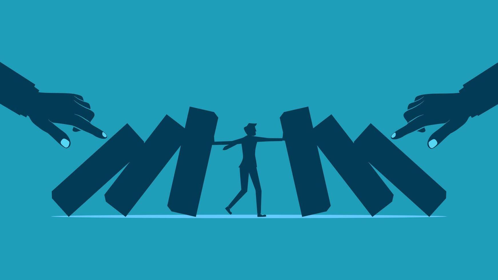 businessman and woman standing in front of a large m vector