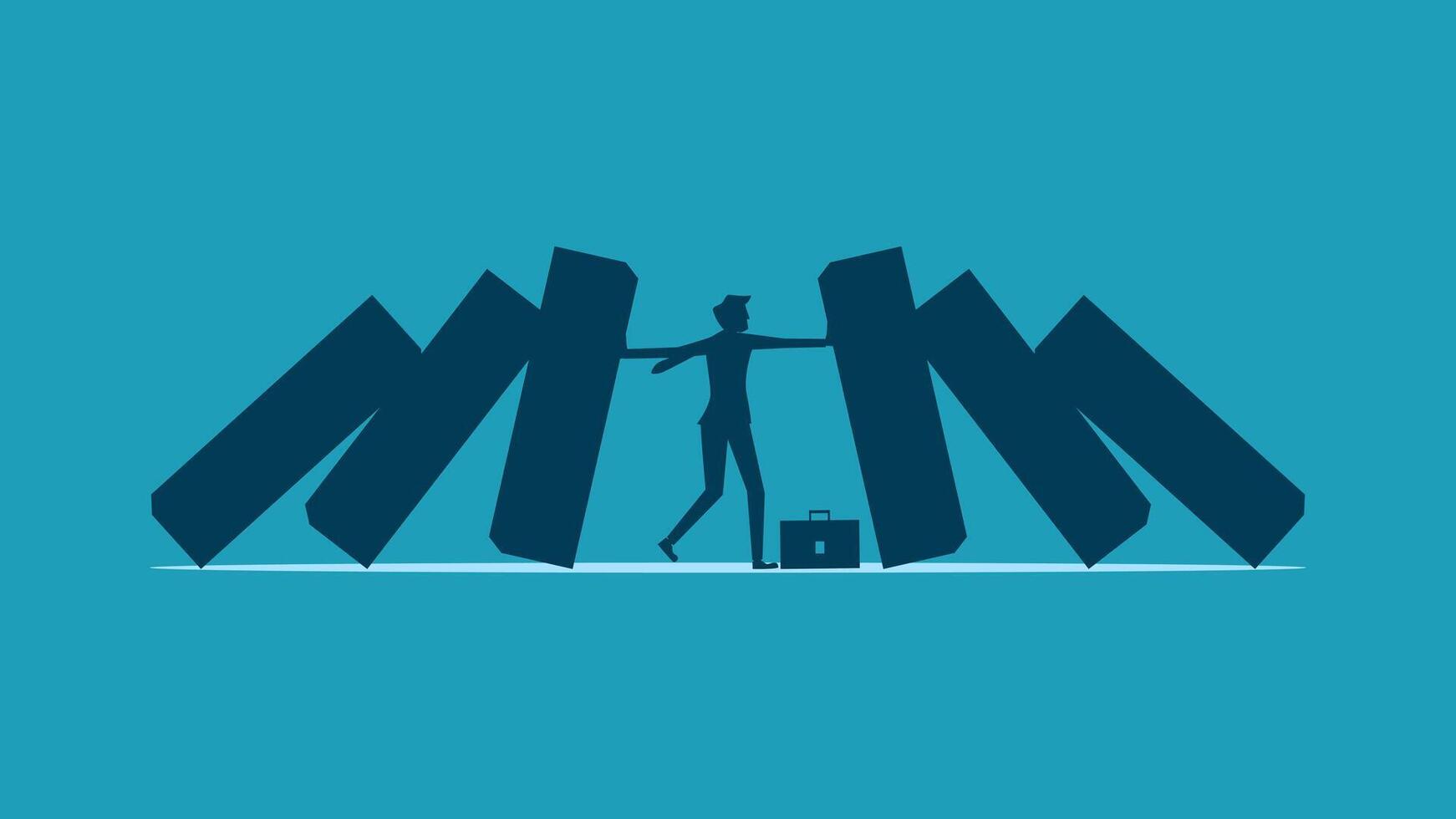 a man is standing in front of a large letter m vector