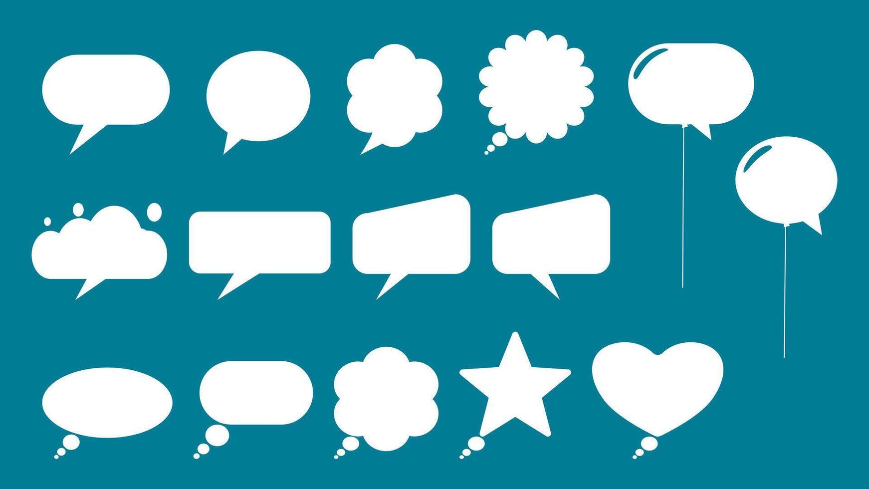 a set of speech bubbles with different shapes vector