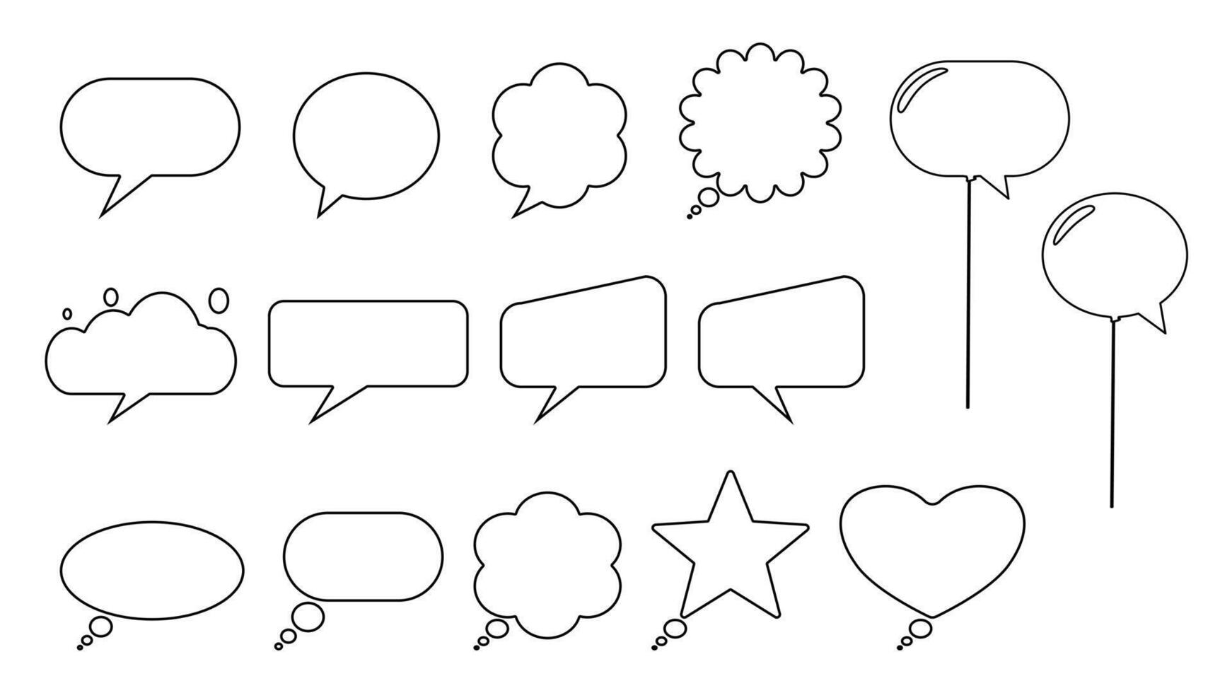 a set of speech bubbles and balloons vector