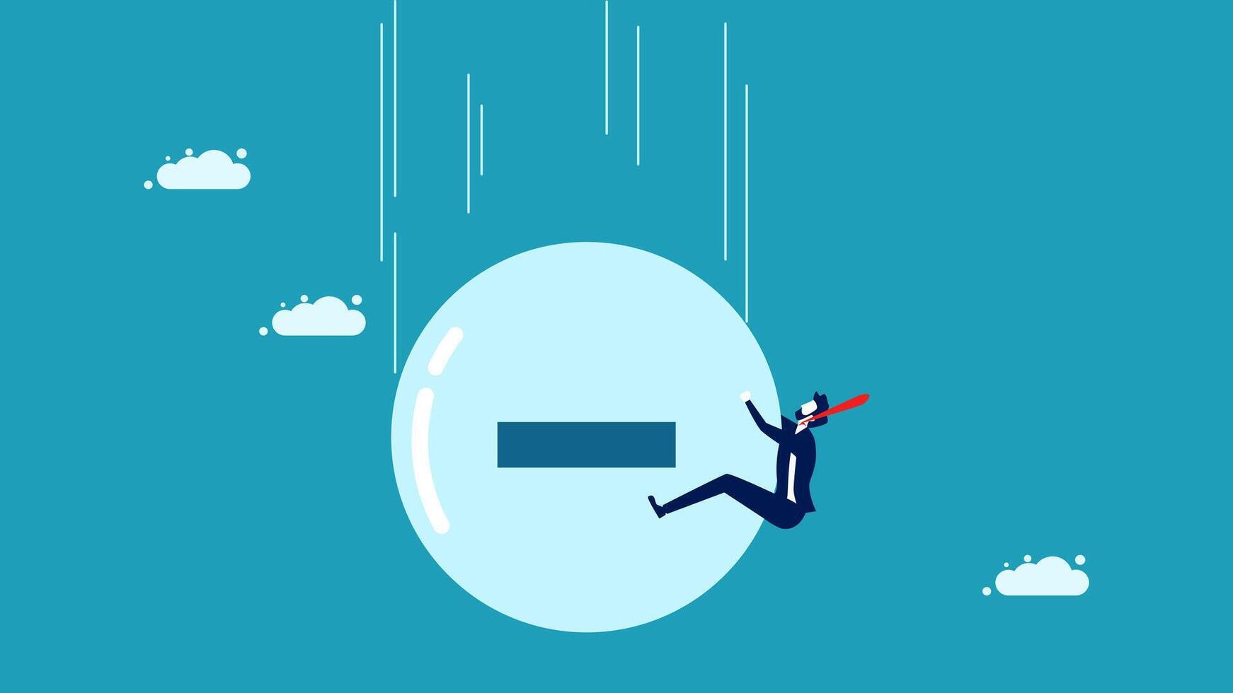 businessman falling from the egg, business concept, flat design vector