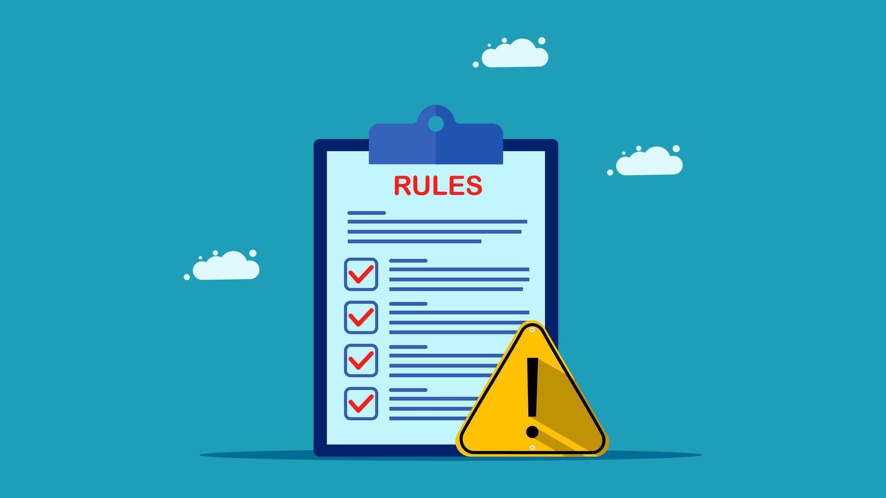 rules and checklist on clipboard vector
