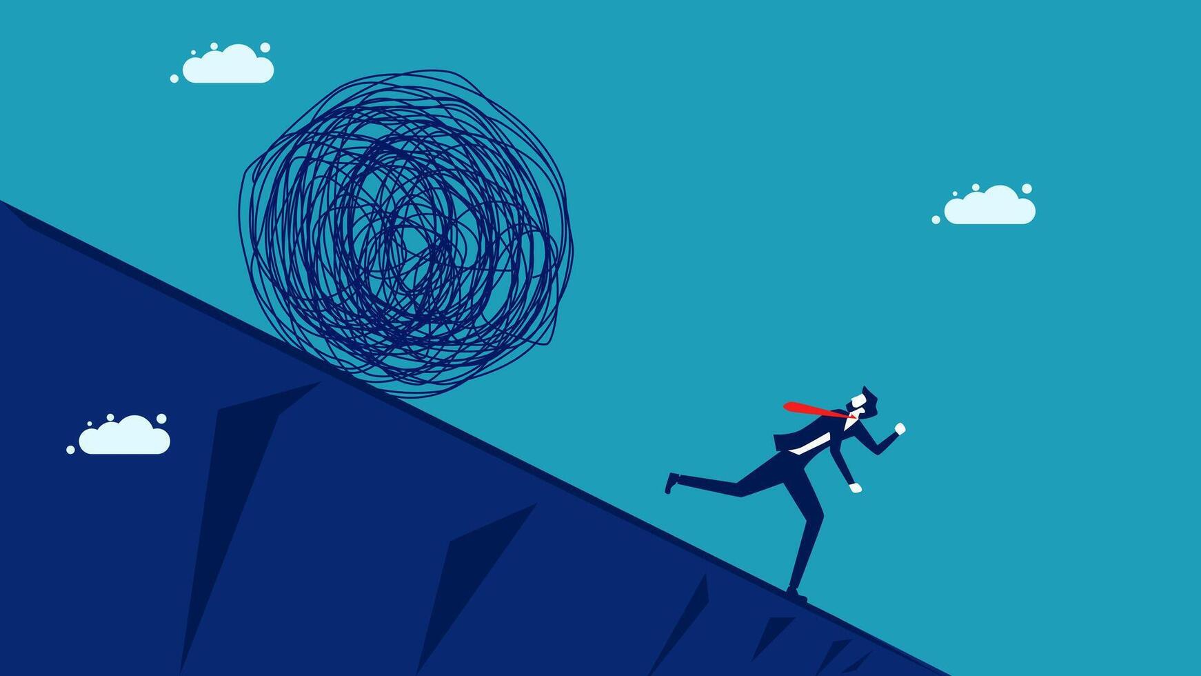 businessman running up the mountain to reach the top vector