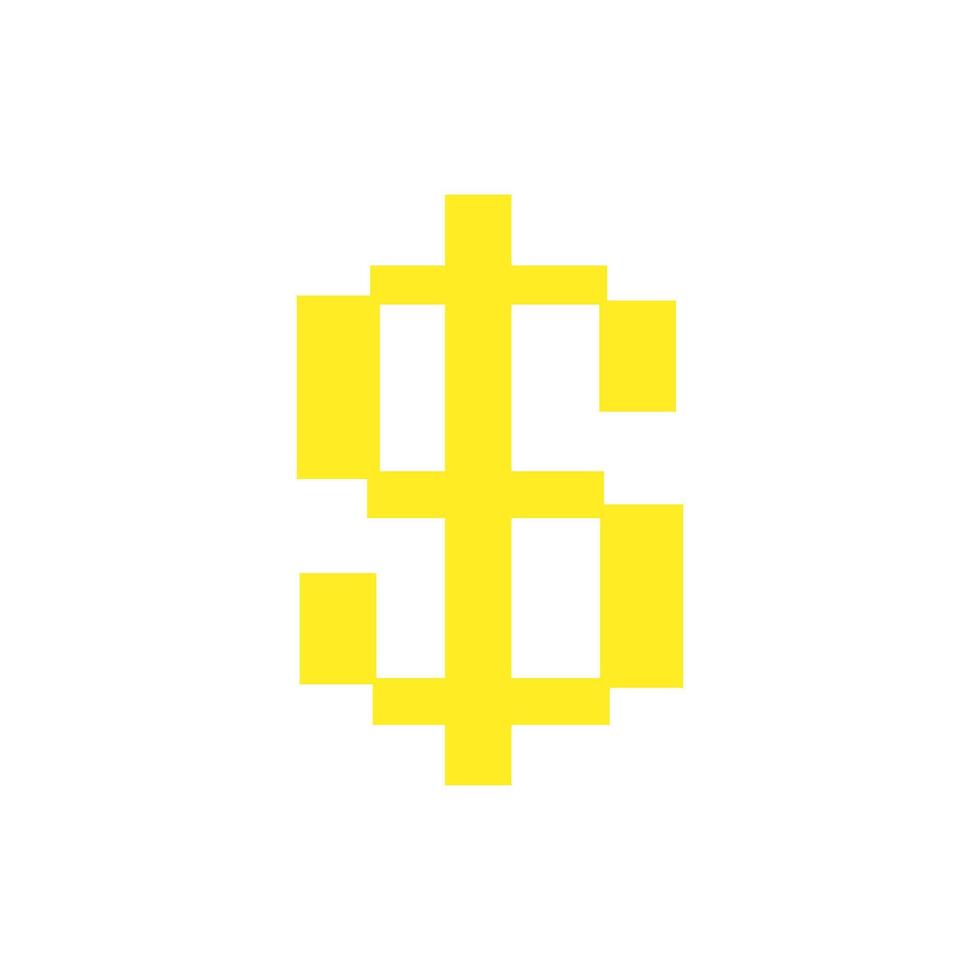 a yellow dollar sign on a white background vector