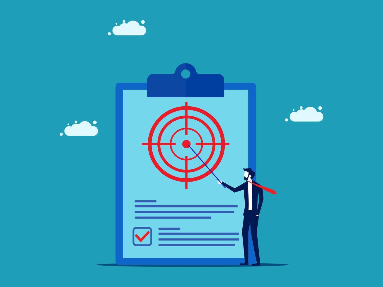businessman with target on clipboard vector
