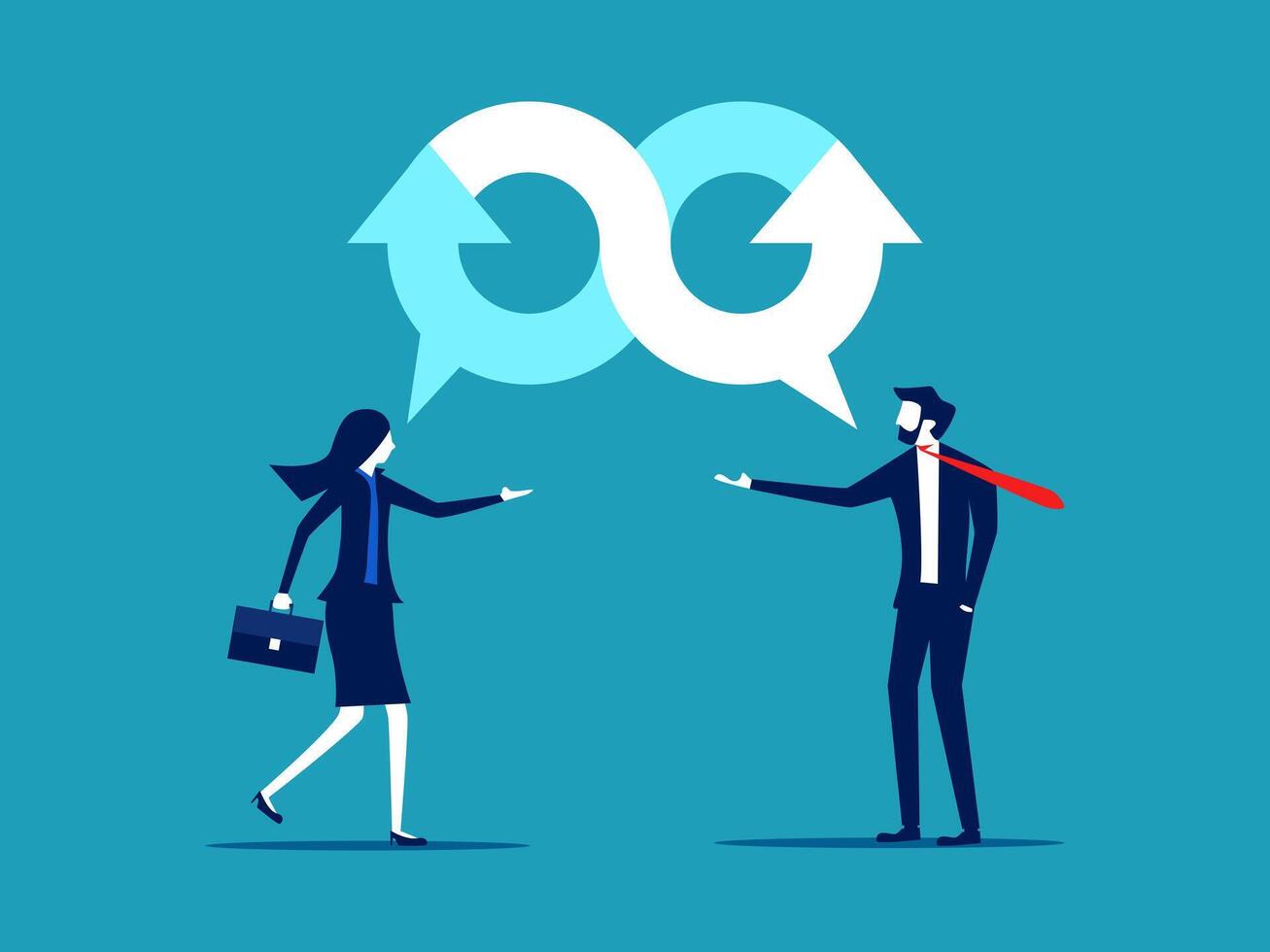 businessman and woman talking about business concept vector