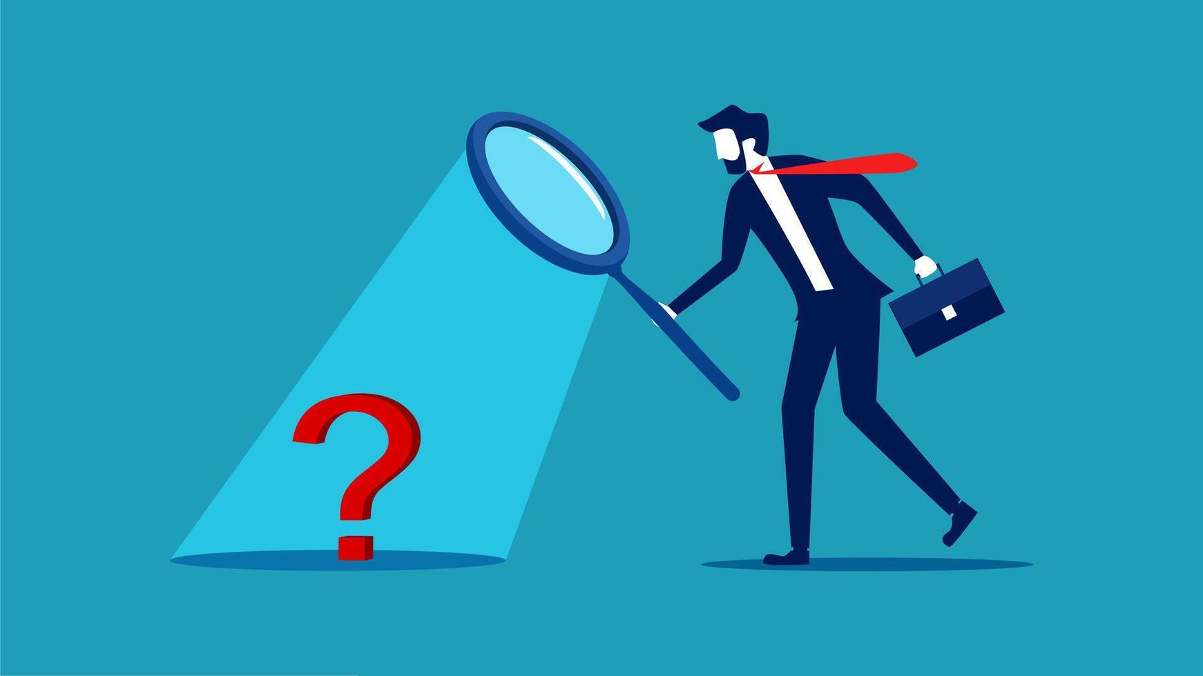 businessman with magnifying glass looking for a job vector