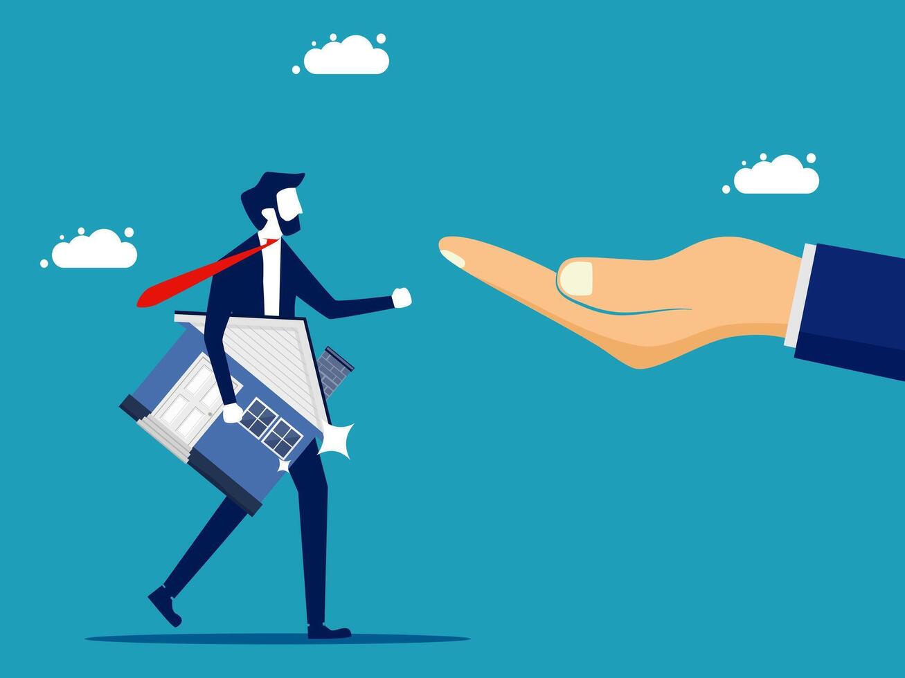 businessman carrying a laptop and a briefcase vector