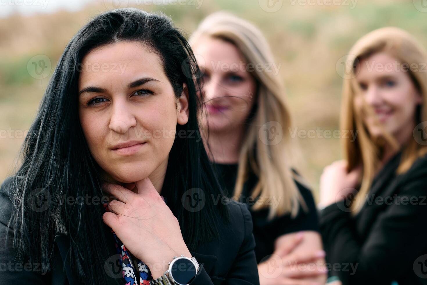 Empowered Businesswomen Taking a Break. A Moment of Relaxation on the Company Terrace. photo