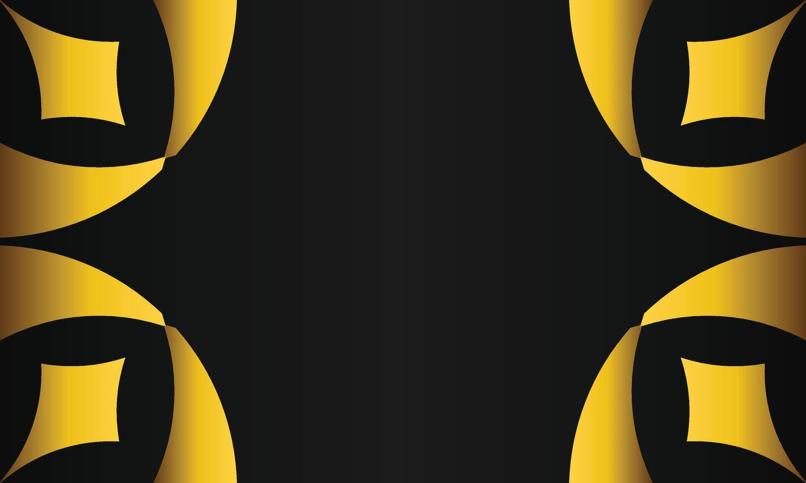 luxury black background with abstract golden geometric shape vector