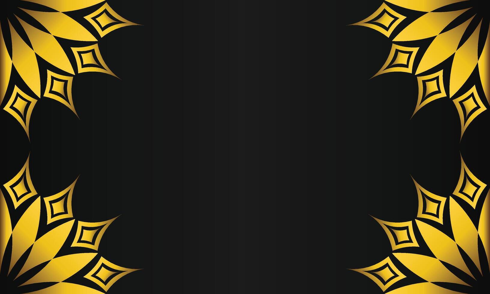 luxury black background with abstract golden geometric shape vector
