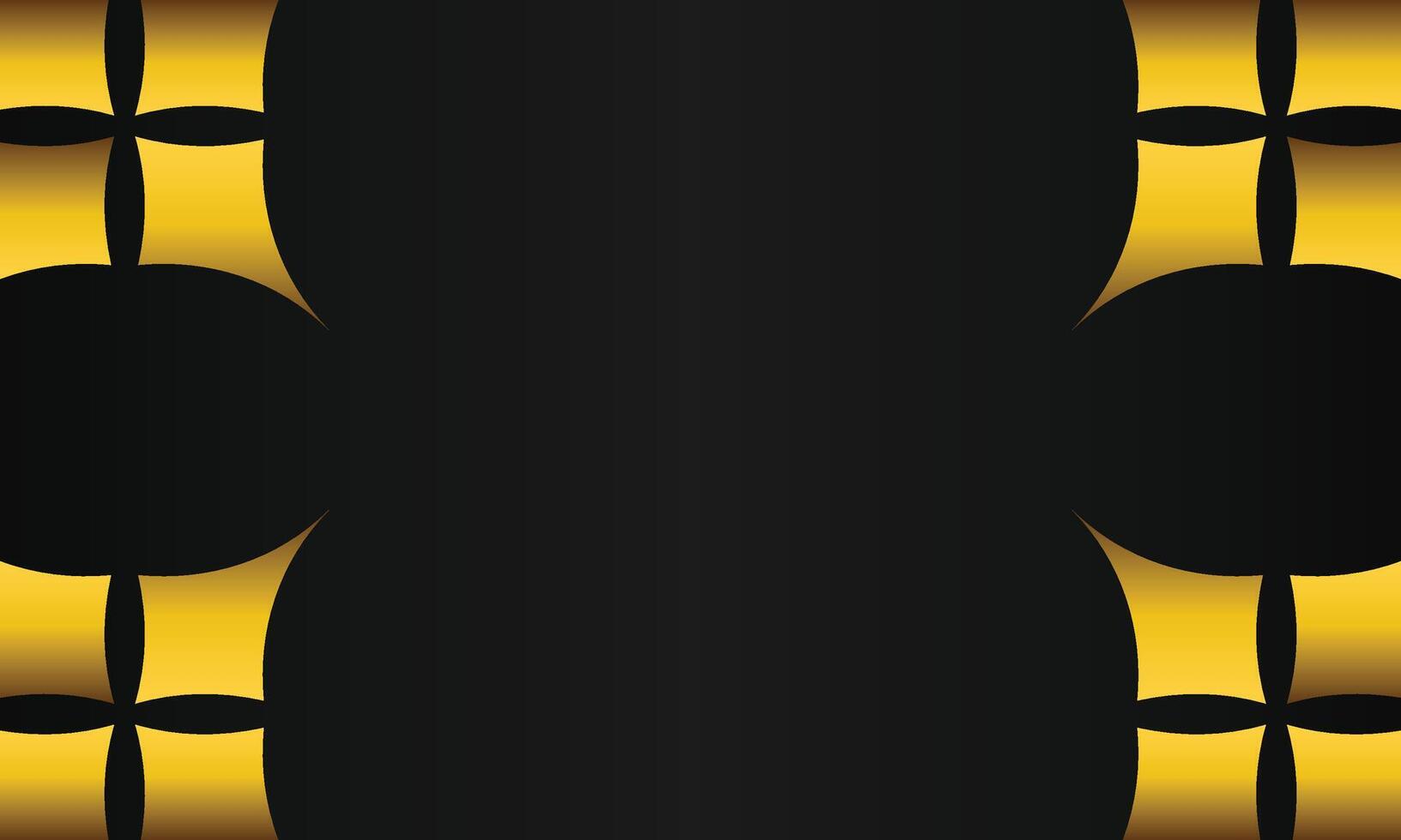 luxury black background with abstract golden geometric shape vector