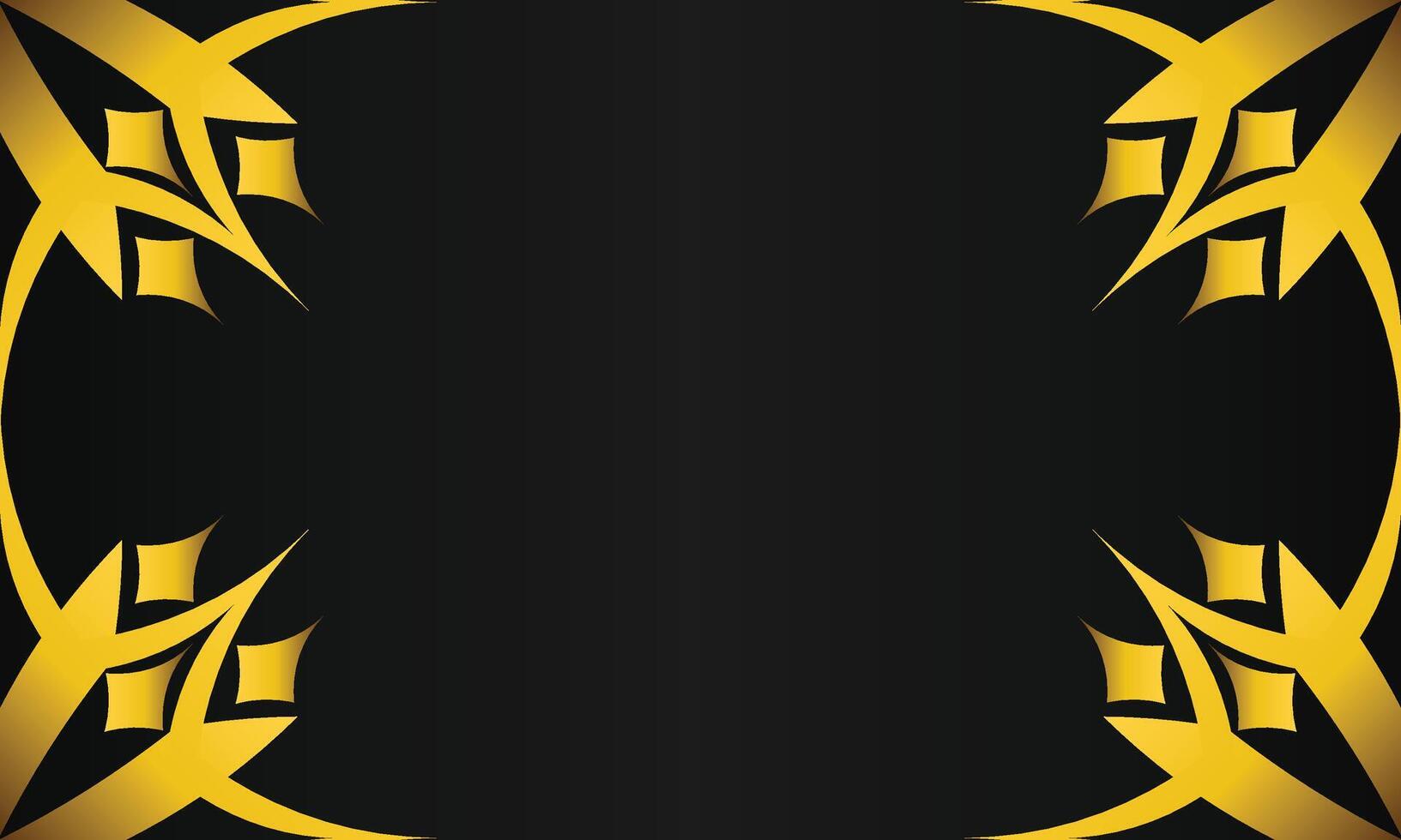 luxury black background with abstract golden geometric shape vector