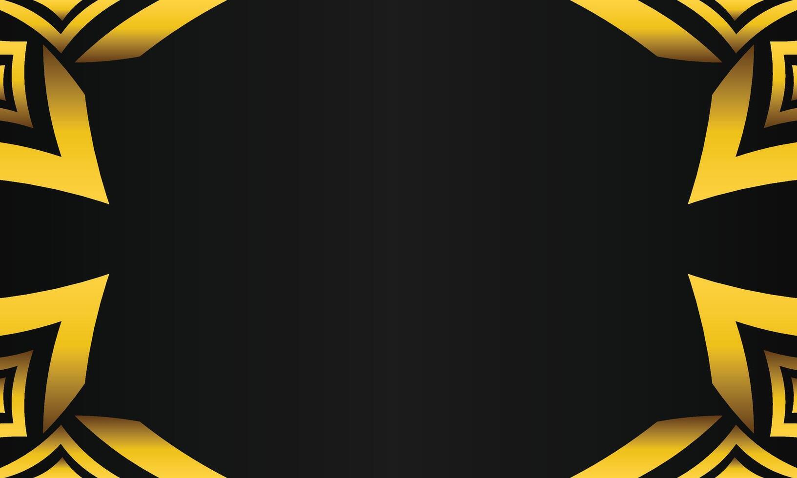 luxury black background with abstract golden geometric shape vector