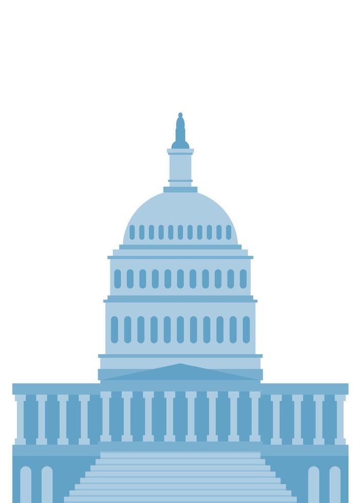United States Capitol building icon in Washington DC. illustration in flat style. vector
