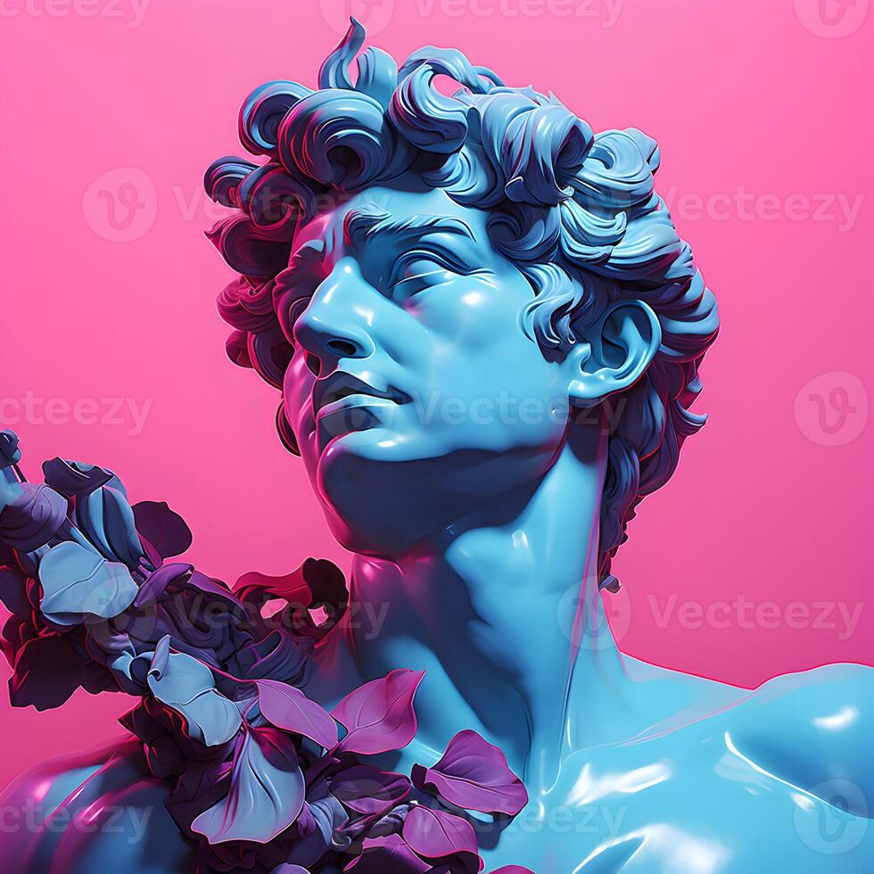 Photo David Michelangelo low poly art David Michelangelo sculpture