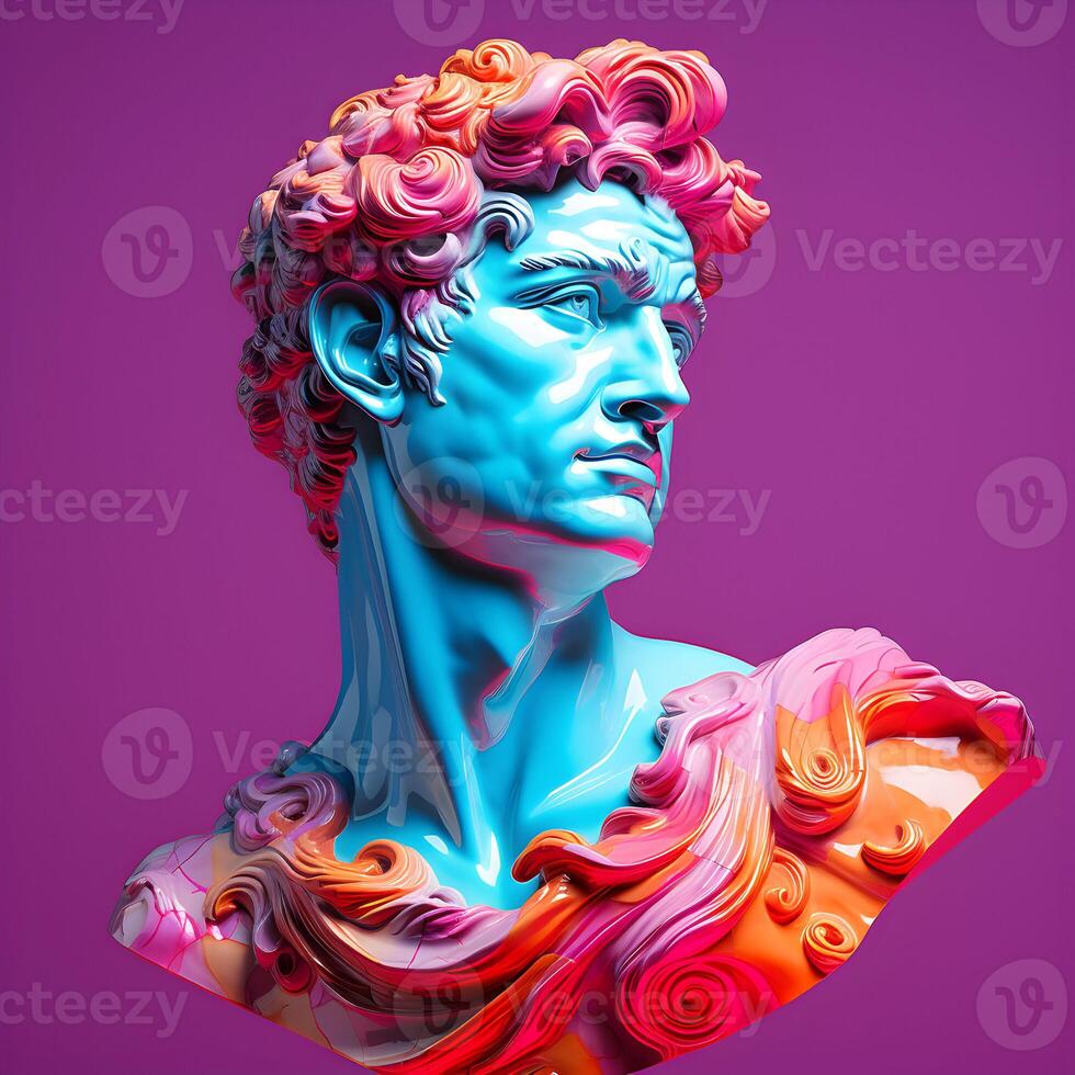 Photo David Michelangelo low poly art David Michelangelo sculpture