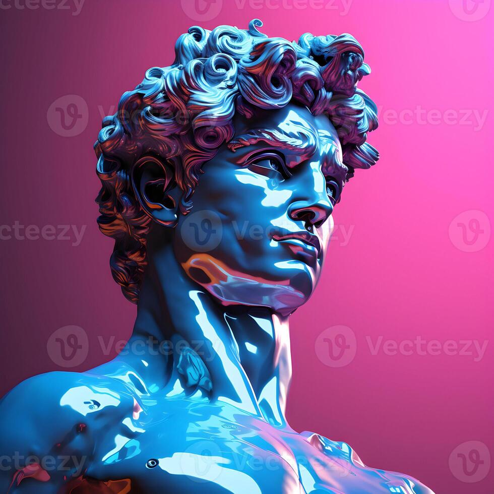 Photo David Michelangelo low poly art David Michelangelo sculpture