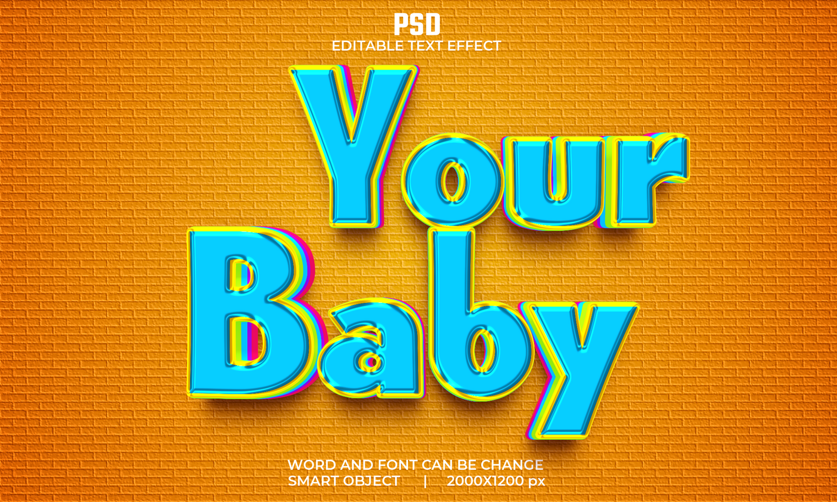 Baby Name Editable Text effect psd