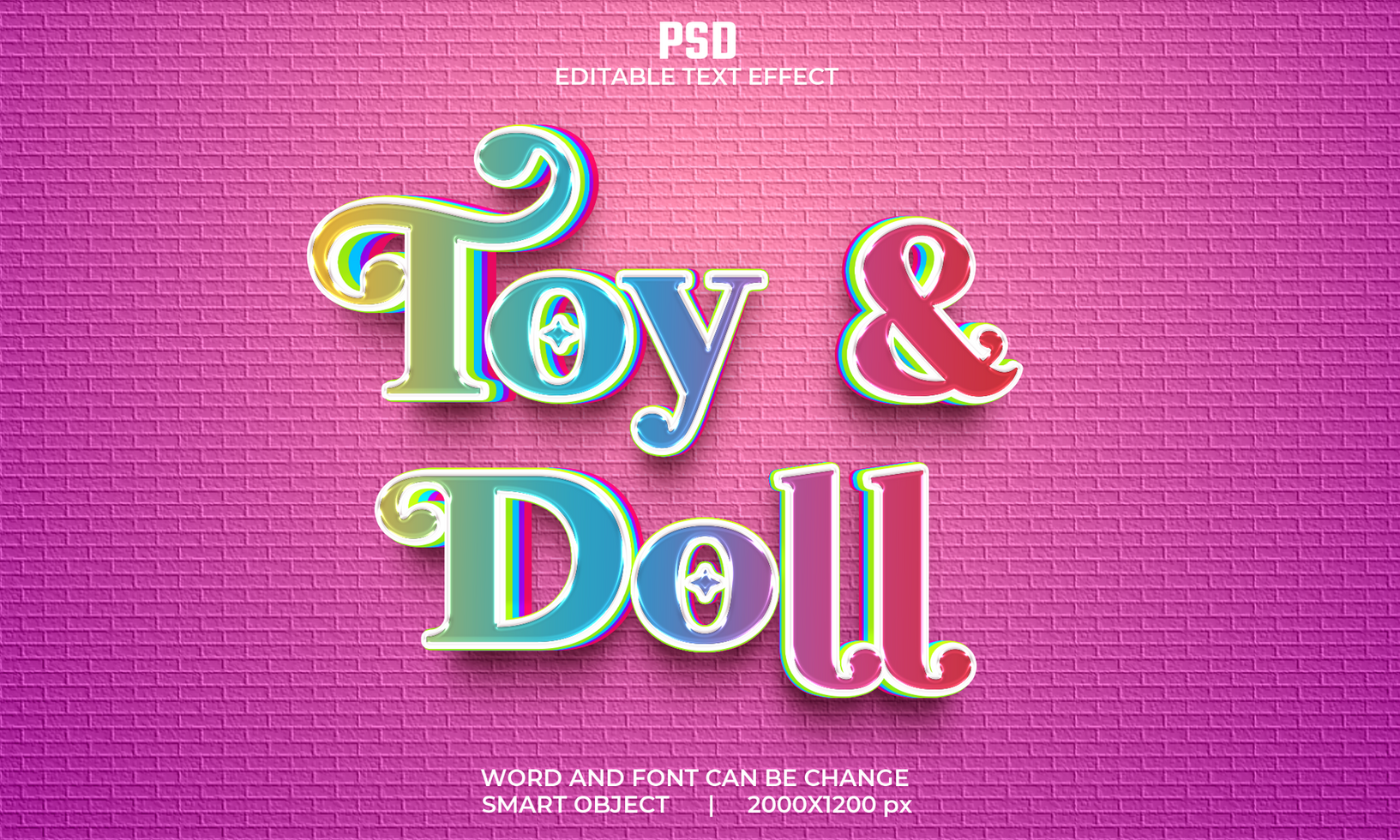 Toy and Doll text effect psd