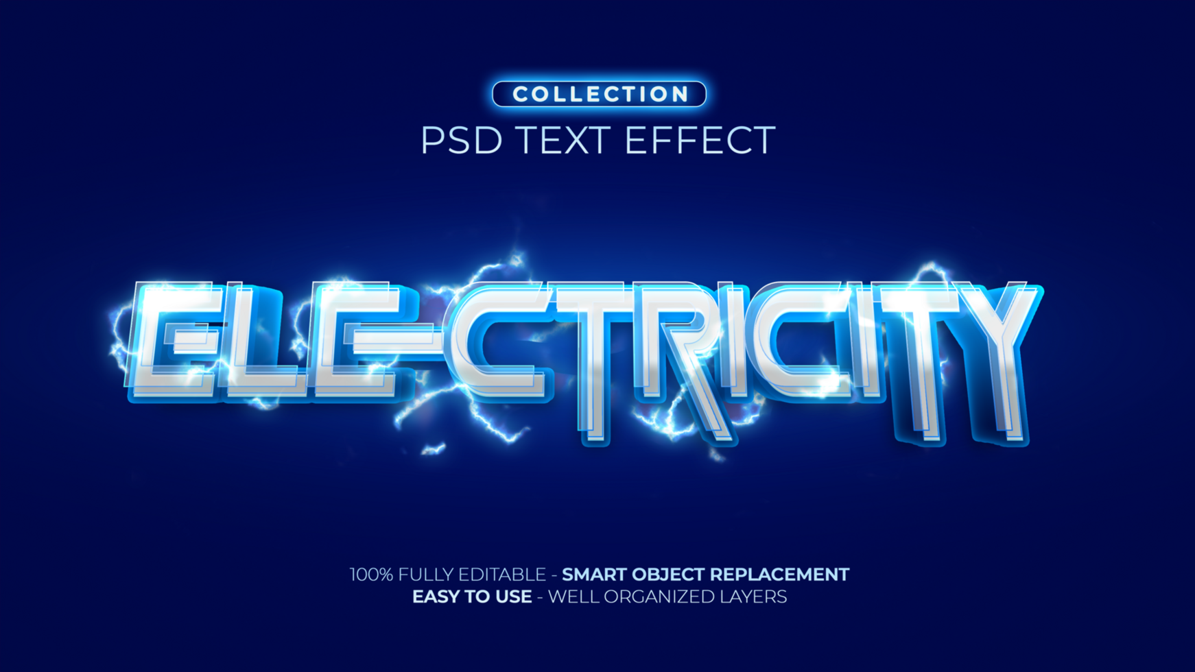 Electricity custom text effect psd