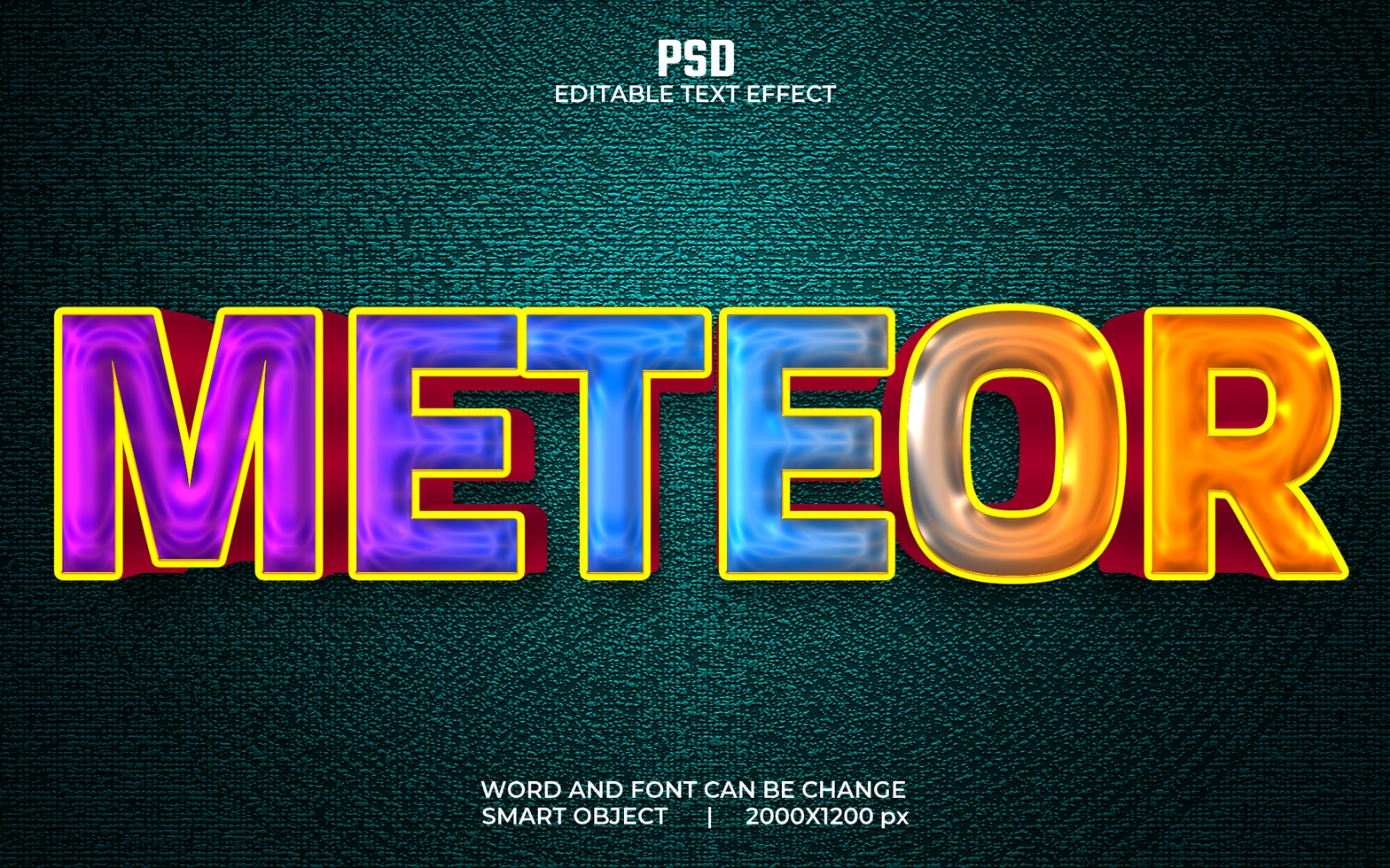 Meteor Editable Text effect psd