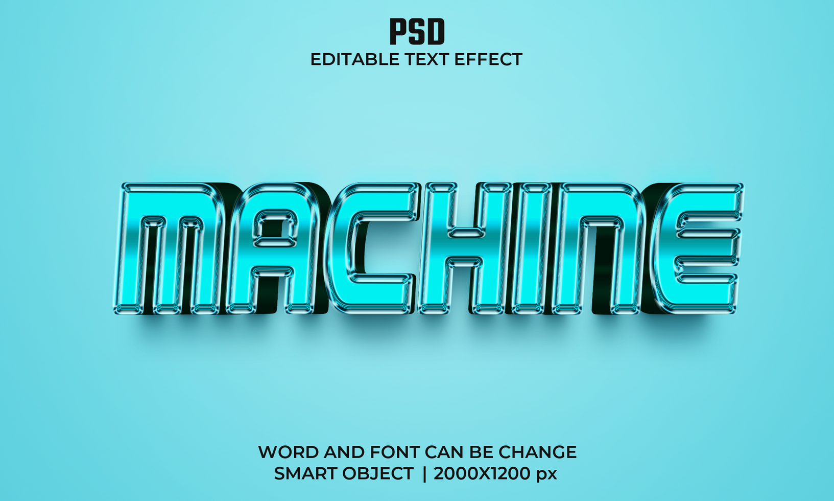 Machine text Effect psd