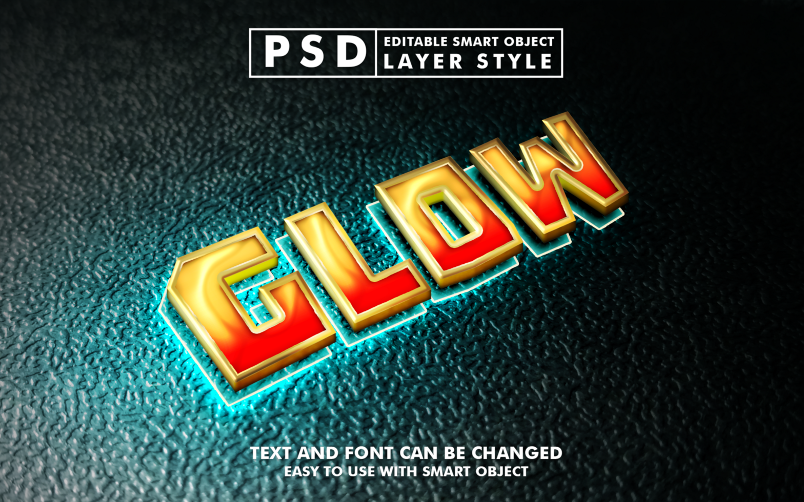 Glow custom text effect psd