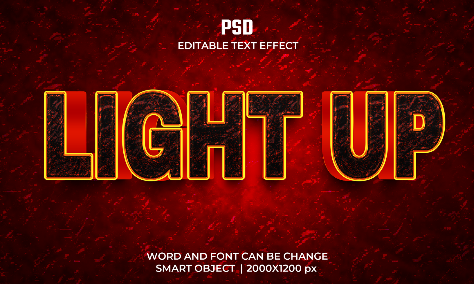 Light Up Red Text Effect psd