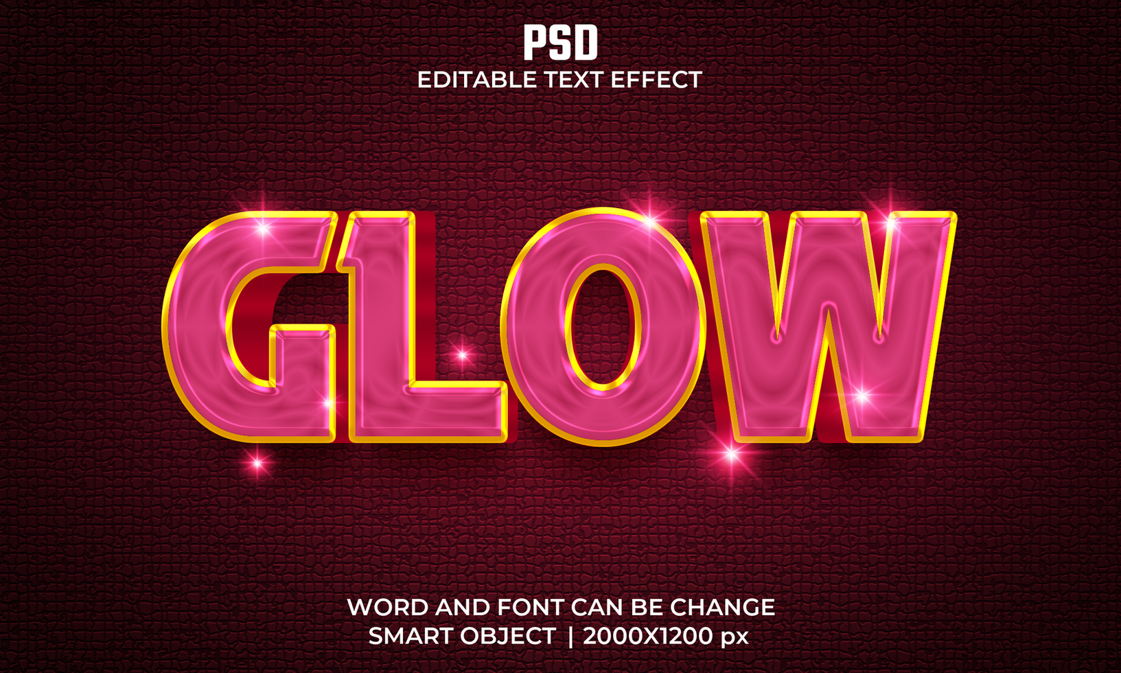 Glow text effect psd