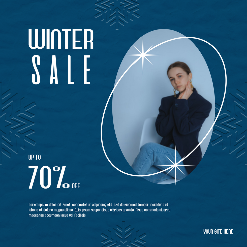 Winter sale Fashion discount social media template psd