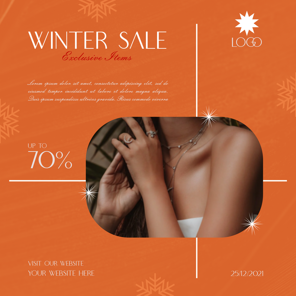 Winter sale social media post template design psd