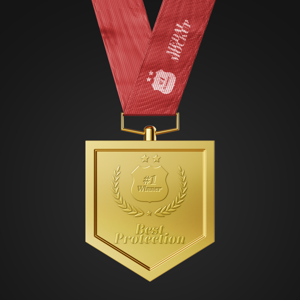 realistic first prize achievement award shield shape gold recognition medal with strap editable mockup psd