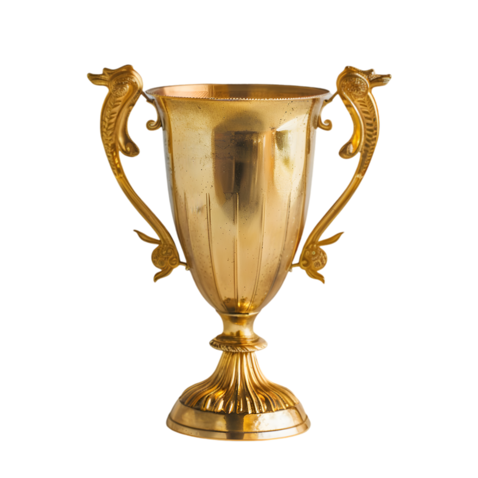 Golden trophy isolated on a transparent background png