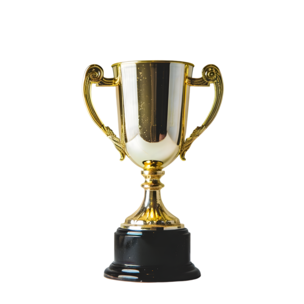 Golden trophy isolated on a transparent background png