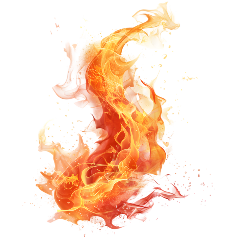 Flame effect isolated on a transparent background png