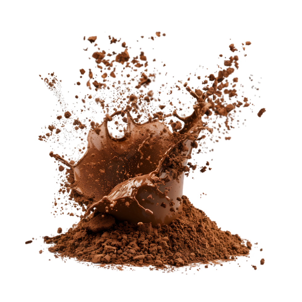 Scattered cocoa powder on a transparent background png