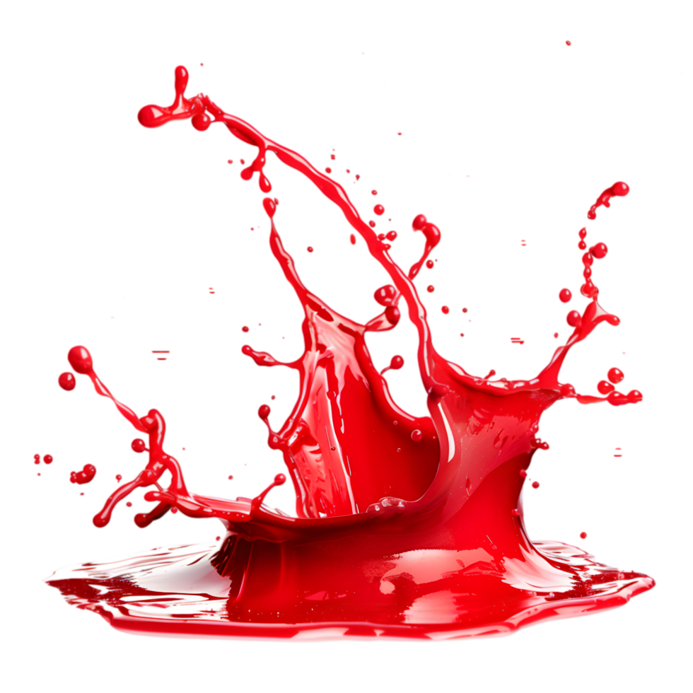 Red paint splash isolated on a transparent background png
