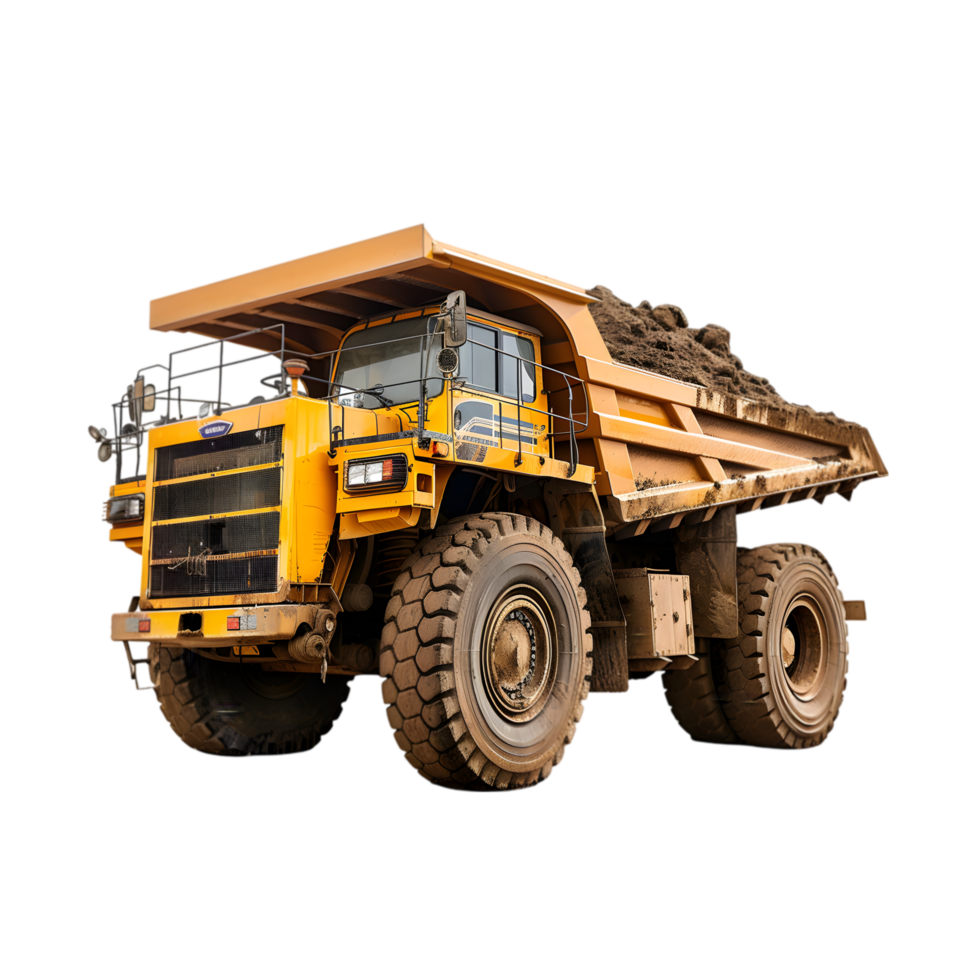 Dump truck with dirt isolated on a transparent background png