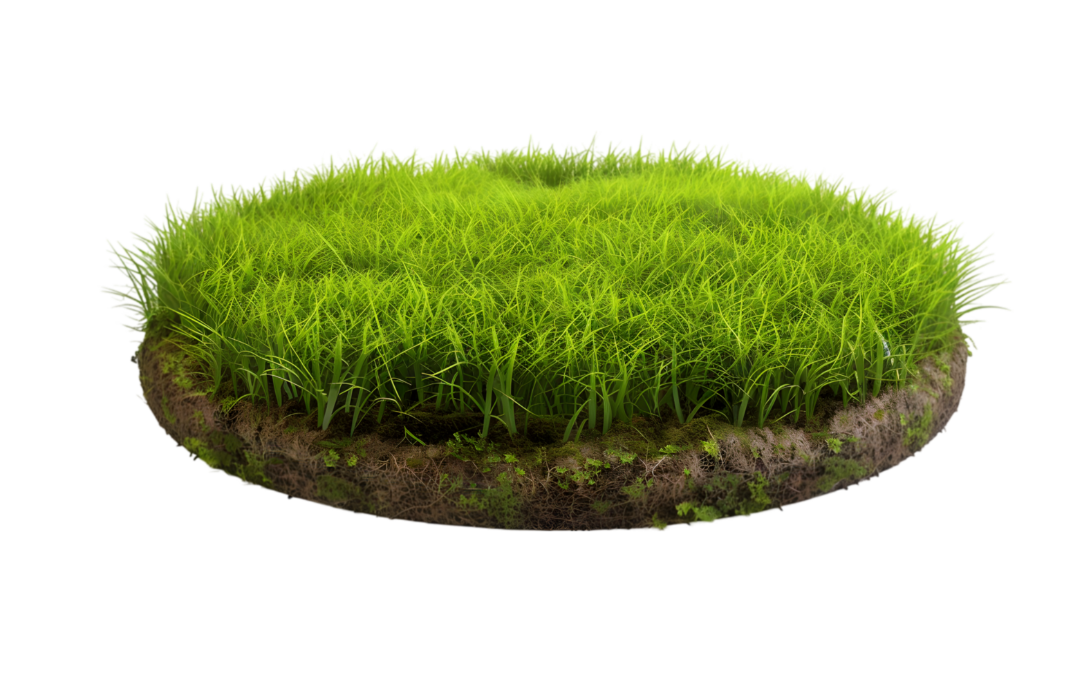 Round patch of grass isolated on a transparent background png