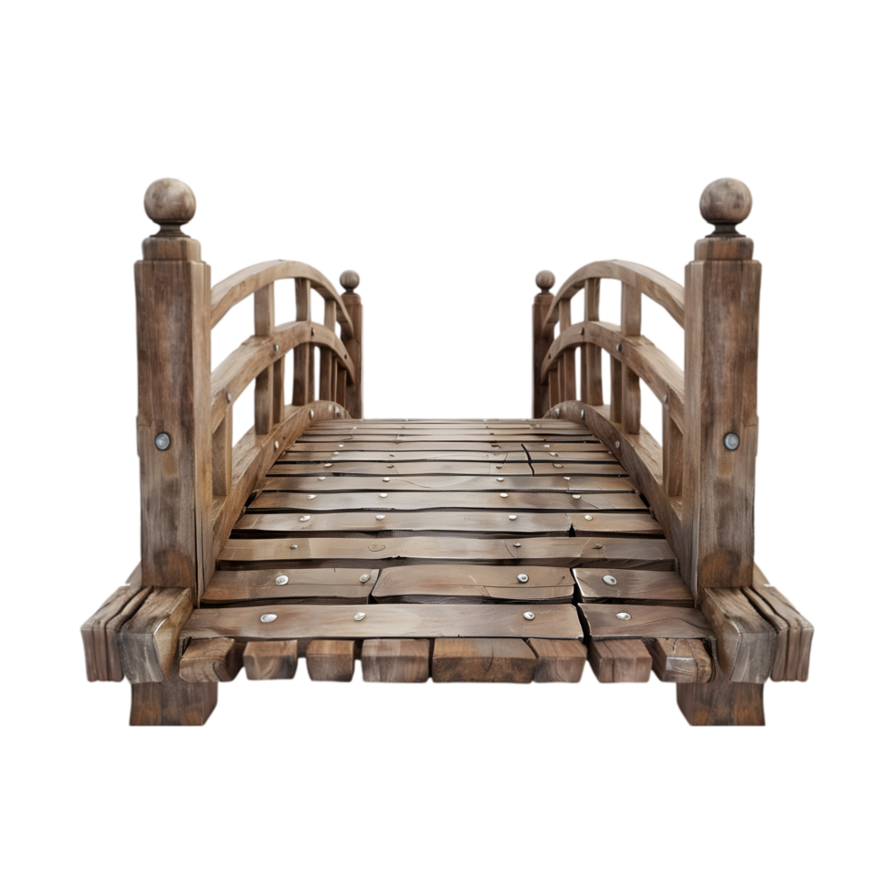 Wooden bridge isolated on a transparent background png