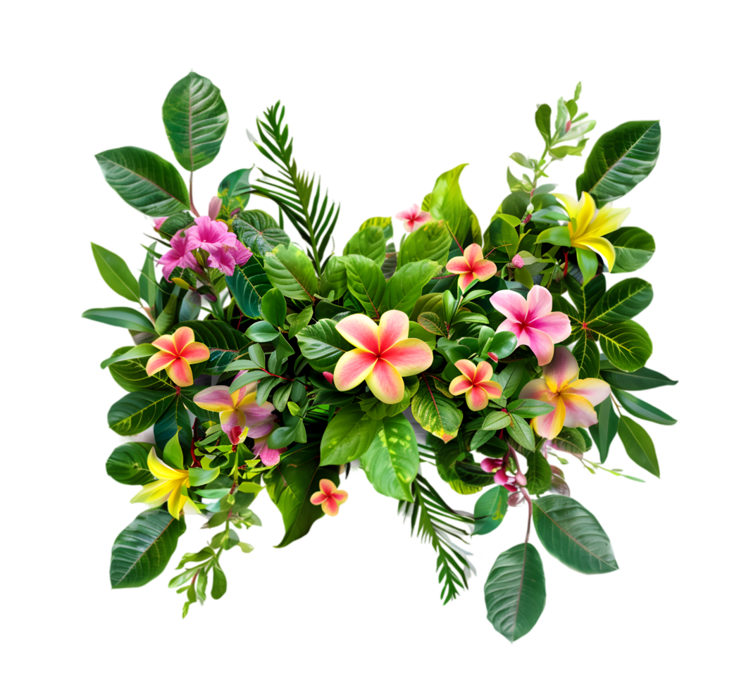 Tropical flower arrangement isolated on a transparent background png