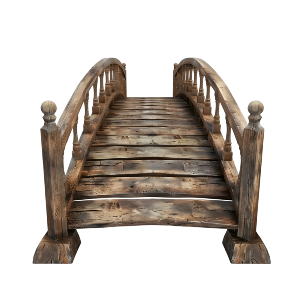 Wooden bridge isolated on a transparent background png