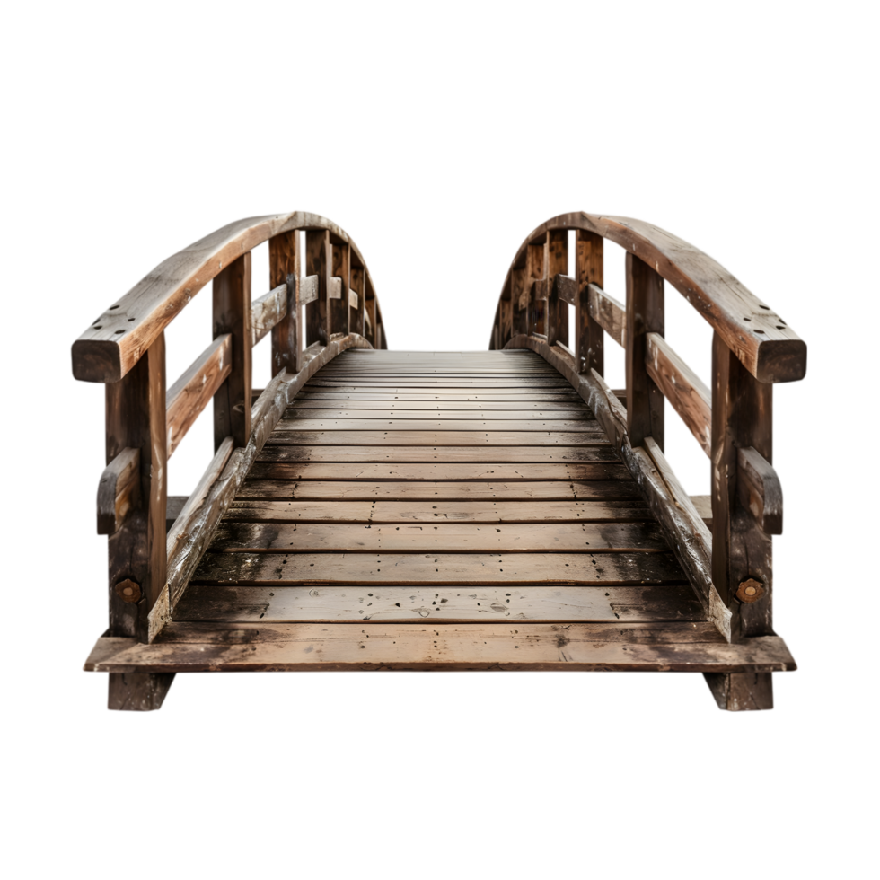 Wooden bridge isolated on a transparent background png