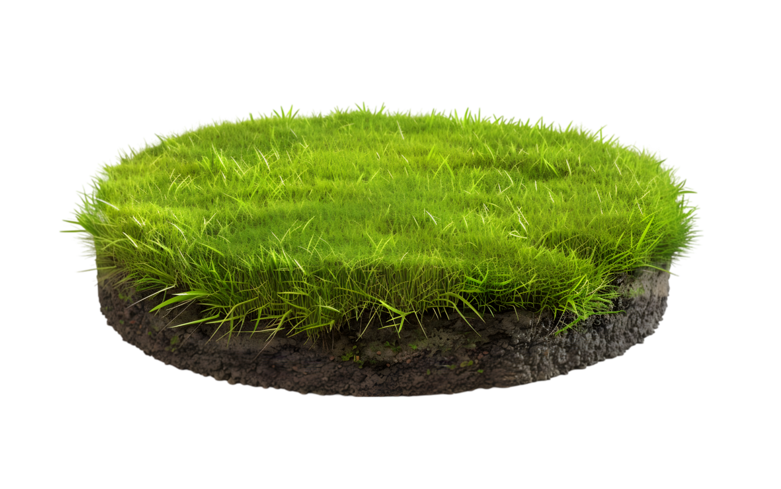Round patch of grass isolated on a transparent background png