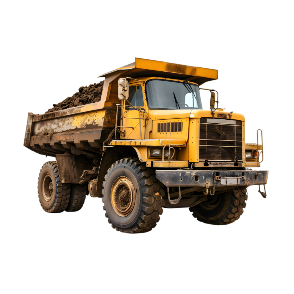Dump truck with dirt isolated on a transparent background png