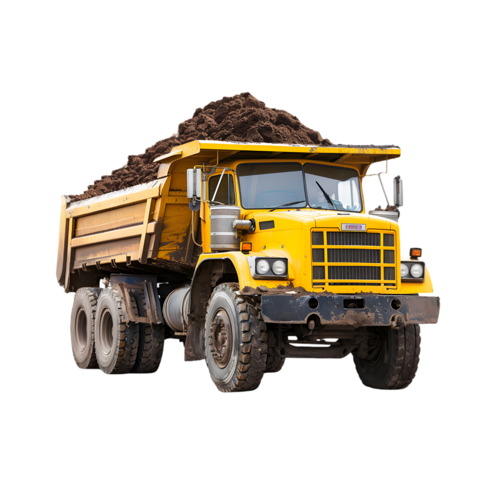 Dump truck with dirt isolated on a transparent background png