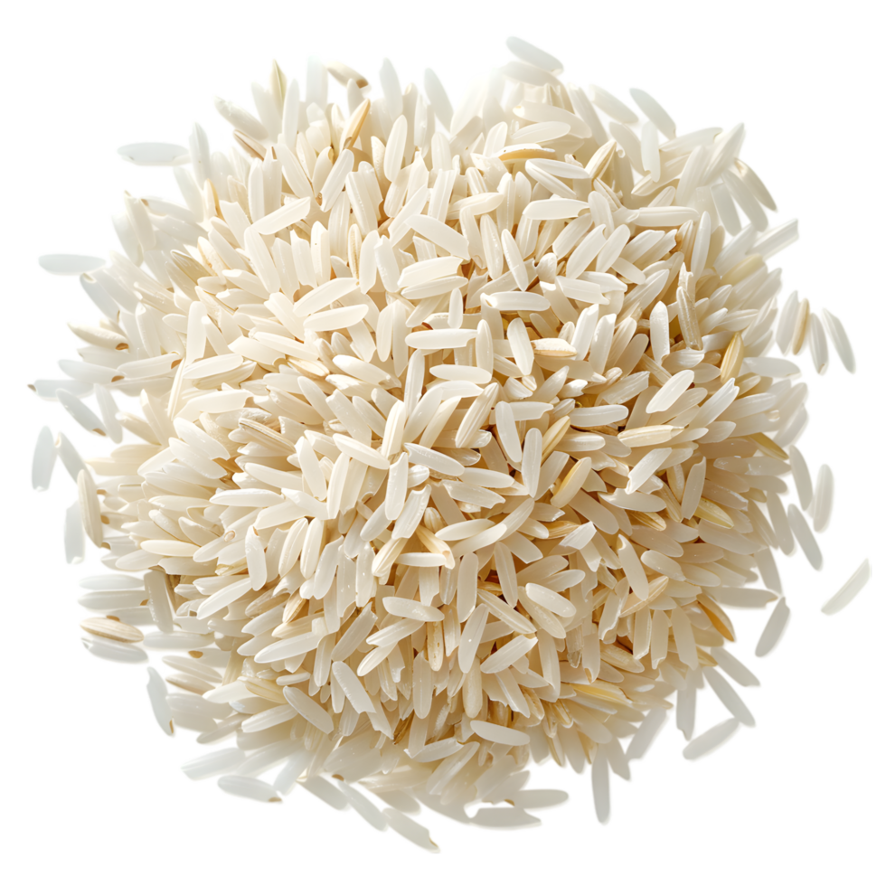 White rice grains isolated on a transparent background png