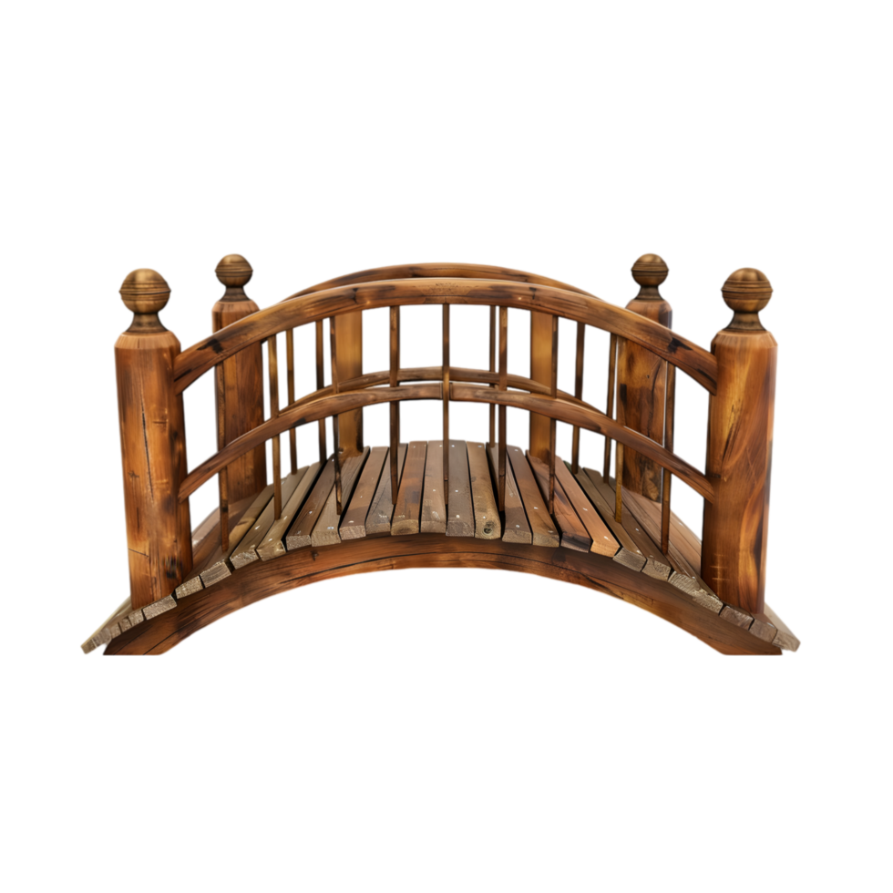 Wooden bridge isolated on a transparent background png