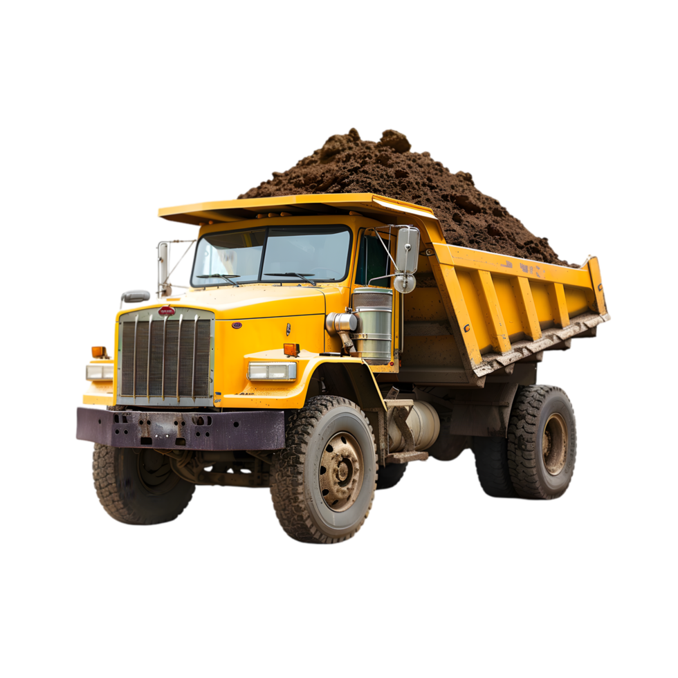 Dump truck with dirt isolated on a transparent background png